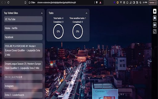 CTab+  from Chrome web store to be run with OffiDocs Chromium online