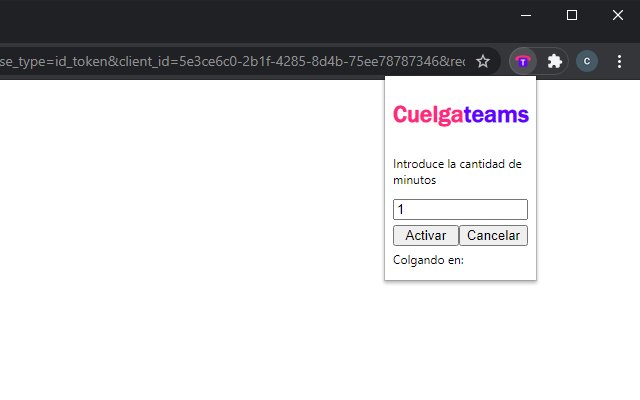 Cuelgateams  from Chrome web store to be run with OffiDocs Chromium online