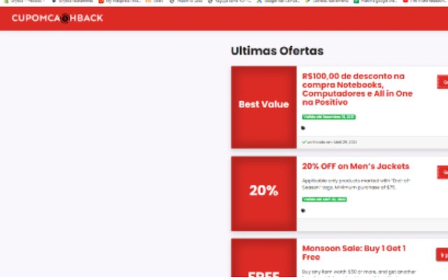cupomcashback  from Chrome web store to be run with OffiDocs Chromium online
