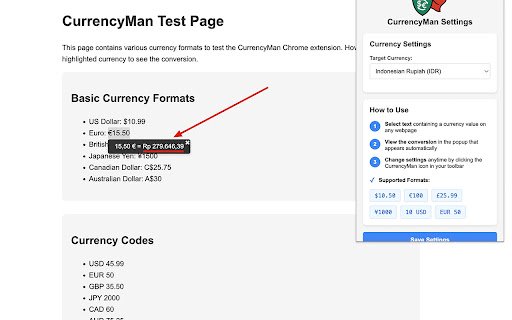 CurrencyMan  from Chrome web store to be run with OffiDocs Chromium online