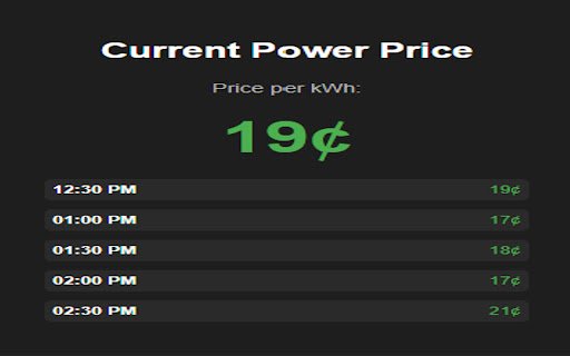 Current Power Price  from Chrome web store to be run with OffiDocs Chromium online