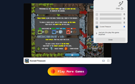 Cursed Treasure Game Defend Your Loot with Strategic Towers!  from Chrome web store to be run with OffiDocs Chromium online