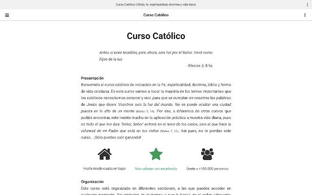 Curso Catolico  from Chrome web store to be run with OffiDocs Chromium online