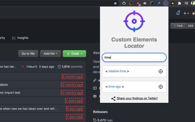 Custom Elements Locator  from Chrome web store to be run with OffiDocs Chromium online