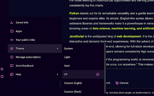 Custom Gemini Theme  from Chrome web store to be run with OffiDocs Chromium online