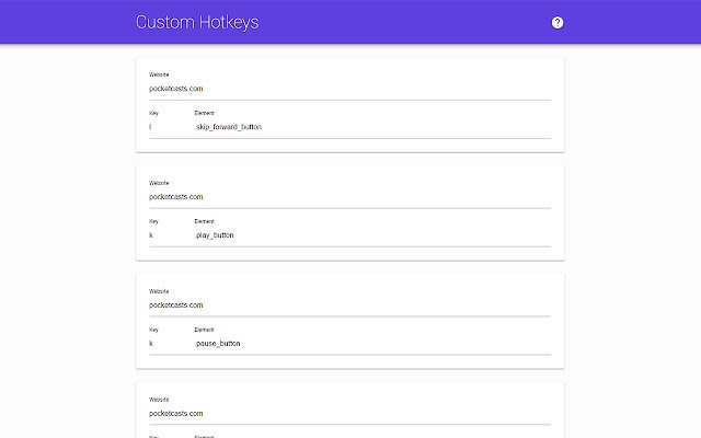 Custom Hotkeys  from Chrome web store to be run with OffiDocs Chromium online