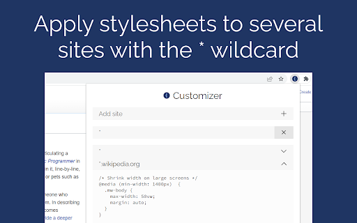 Customizer  from Chrome web store to be run with OffiDocs Chromium online