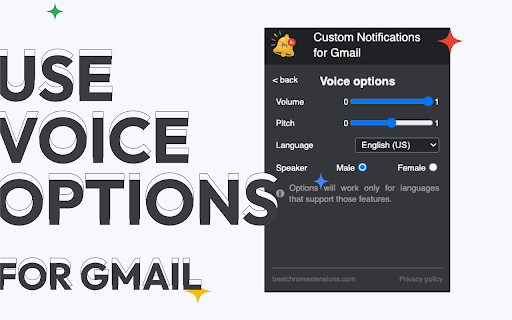 Custom Notifications for Gmail  from Chrome web store to be run with OffiDocs Chromium online