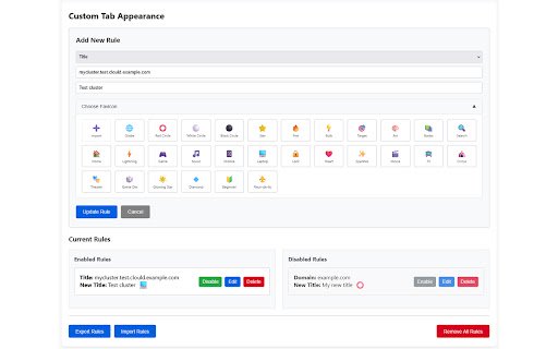 Custom Tab Appearance  from Chrome web store to be run with OffiDocs Chromium online