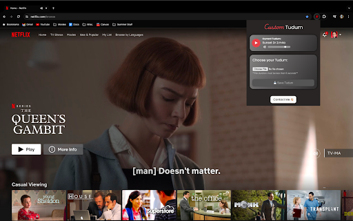 Custom Tudum  from Chrome web store to be run with OffiDocs Chromium online