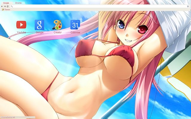 Cute Ecchi Anime girl theme 1366x768 de Chrome web store para ejecutarse con OffiDocs Chromium en línea