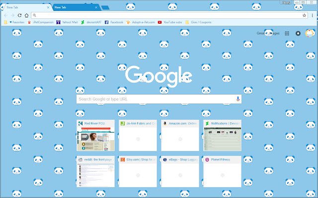 Cute Pixel Blue Panda Bears  from Chrome web store to be run with OffiDocs Chromium online