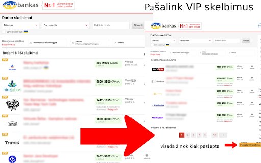 Cvbankas be reklamos  from Chrome web store to be run with OffiDocs Chromium online