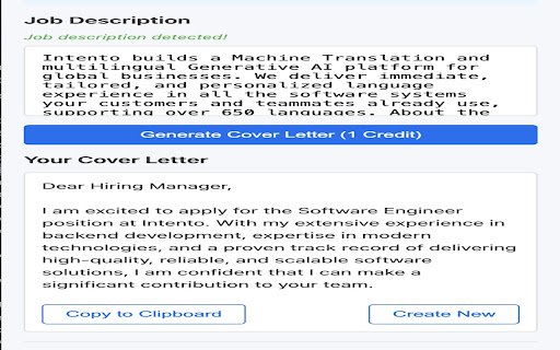CvToLetter Cover Letter Generator  from Chrome web store to be run with OffiDocs Chromium online