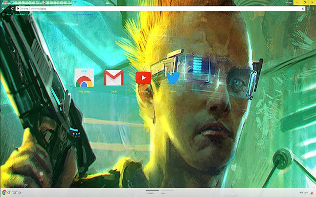 خلفية Cyberpunk 2077 ART Futuristic ROBOT من متجر Chrome الإلكتروني ليتم تشغيلها باستخدام OffiDocs Chromium عبر الإنترنت