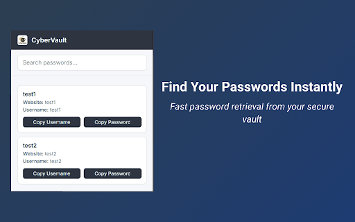 CyberVault Extension  from Chrome web store to be run with OffiDocs Chromium online