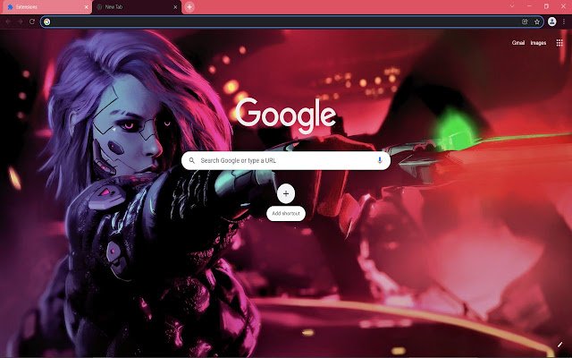 Cyborg Girl with a Gun (Cyberpunk)  from Chrome web store to be run with OffiDocs Chromium online