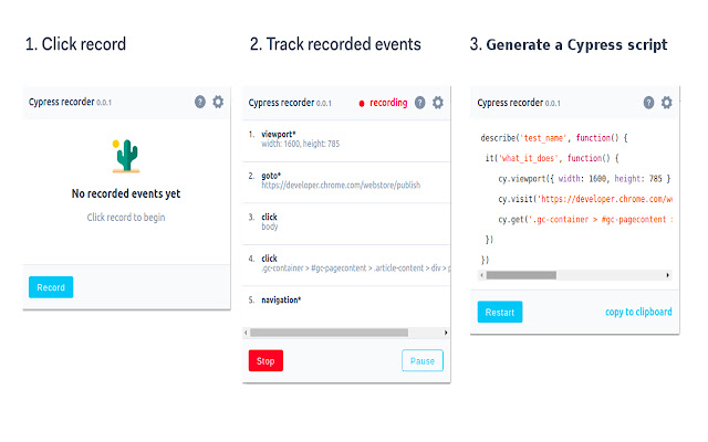 Cypress Scenario Recorder از فروشگاه وب کروم برای اجرا با OffiDocs Chromium به صورت آنلاین