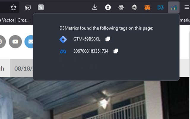 D3Metrics từ cửa hàng Chrome trực tuyến sẽ được chạy với OffiDocs Chromium trực tuyến