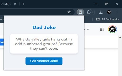 Dad Jokes Extension  from Chrome web store to be run with OffiDocs Chromium online