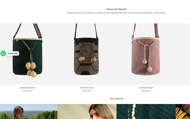 Dahl Wayuu Backpacks  from Chrome web store to be run with OffiDocs Chromium online
