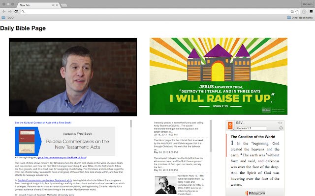 Daily Bible Page  from Chrome web store to be run with OffiDocs Chromium online
