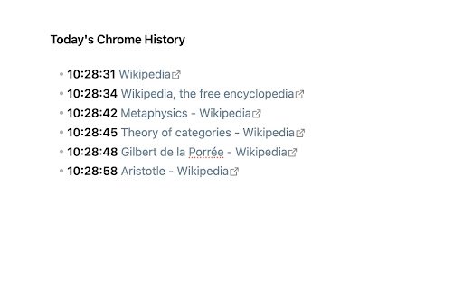 Daily Chrome History to Obsidian  from Chrome web store to be run with OffiDocs Chromium online