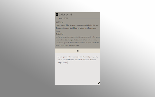 Daily Log  from Chrome web store to be run with OffiDocs Chromium online