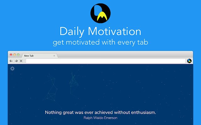 Pang-araw-araw na Pagganyak Mga Motivational Quote mula sa Chrome web store na tatakbo sa OffiDocs Chromium online