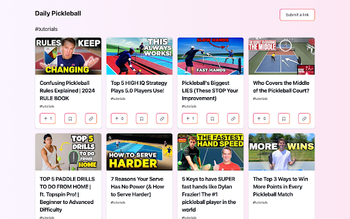 Daily Pickleball  from Chrome web store to be run with OffiDocs Chromium online