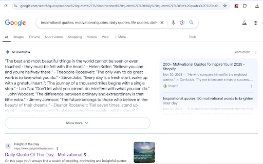 Daily Quotes Search  from Chrome web store to be run with OffiDocs Chromium online
