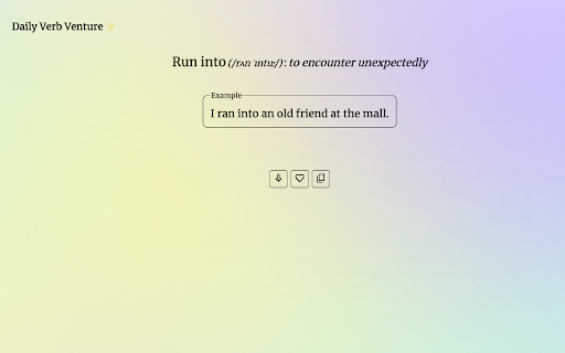 Daily Verb Venture  from Chrome web store to be run with OffiDocs Chromium online