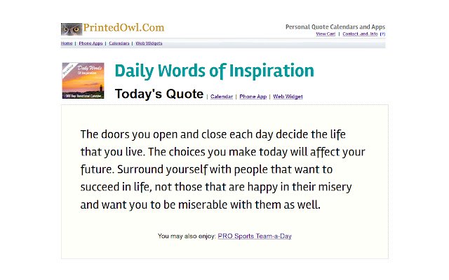 Daily Words of Inspiration  from Chrome web store to be run with OffiDocs Chromium online