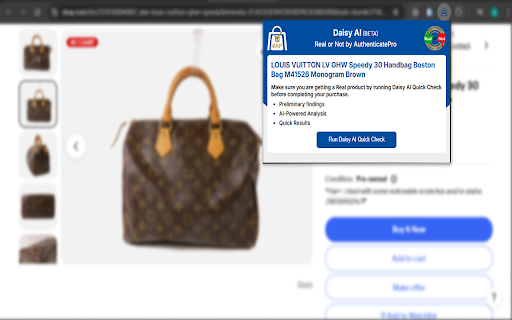 Daisy AI Real Or Not by AuthenticatePro  from Chrome web store to be run with OffiDocs Chromium online