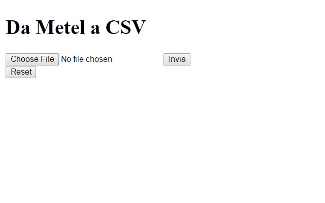 Da Metel, Chrome web mağazasından OffiDocs Chromium çevrimiçi ile çalıştırılacak bir CSV dosyasıdır