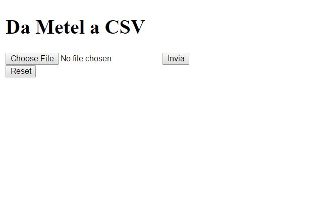 Da Metel a CSV  from Chrome web store to be run with OffiDocs Chromium online