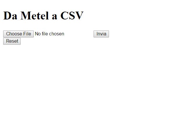 Da Metel เป็น CSV จาก Chrome เว็บสโตร์ที่จะรันด้วย OffiDocs Chromium ออนไลน์