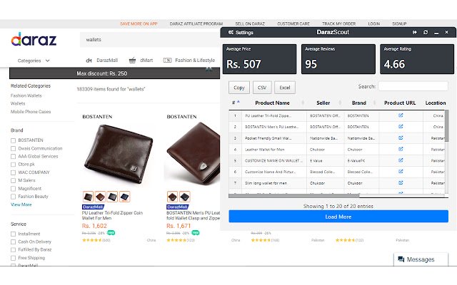 ক্রোম ওয়েব স্টোর থেকে DarazScout অনলাইনে OffiDocs Chromium এর সাথে চালানো হবে