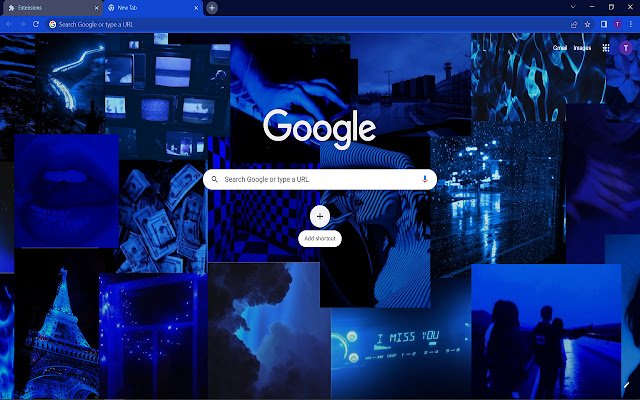 Chrome ウェブストアの Dark Blue Aesthetic を OffiDocs Chromium オンラインで実行