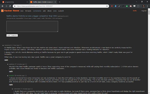Dark Hacker News from Chrome web store to be run with OffiDocs Chromium online Dark Hacker News from Chrome web store to be run with OffiDocs Chromium online