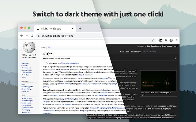 Dark Mode per Chrome dal Chrome Web Store da eseguire con OffiDocs Chromium online