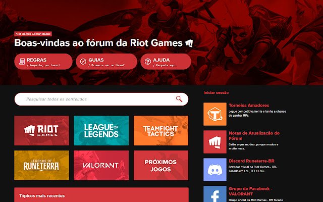Dark mode for Forum LoL BR  from Chrome web store to be run with OffiDocs Chromium online