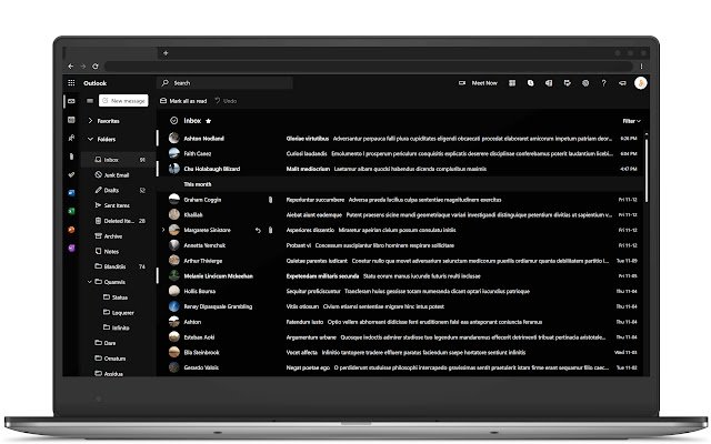 Dark Mode for Outlook  from Chrome web store to be run with OffiDocs Chromium online