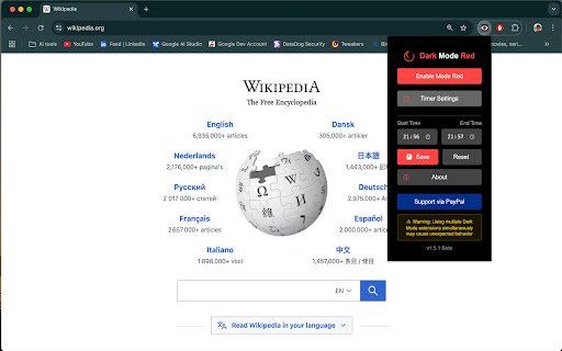Dark Mode Red  from Chrome web store to be run with OffiDocs Chromium online