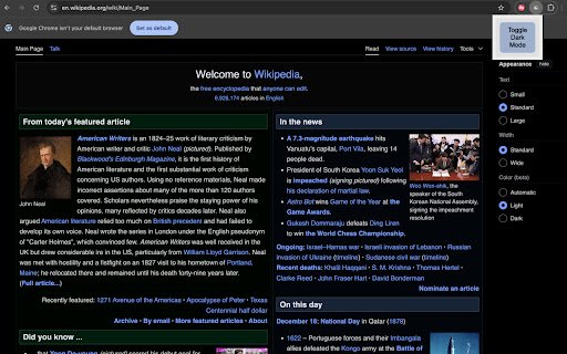 Dark Mode Toggle  from Chrome web store to be run with OffiDocs Chromium online