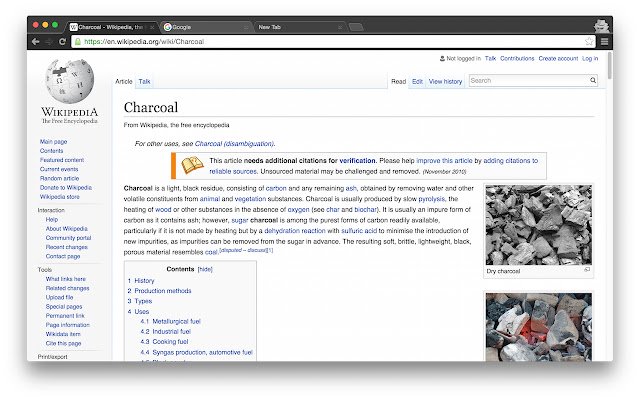 Dark Theme Charcoal từ cửa hàng Chrome trực tuyến sẽ được chạy với OffiDocs Chromium trực tuyến