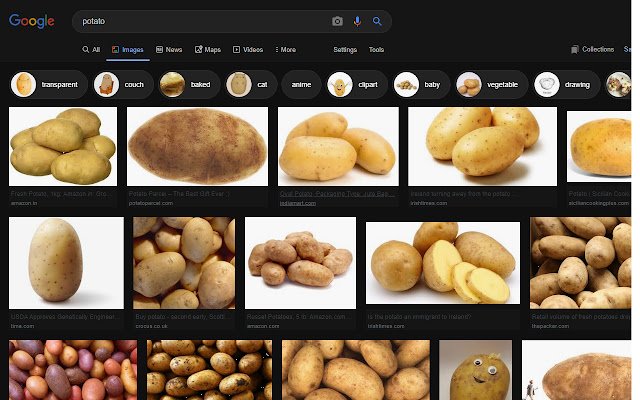 Tema scuro per Google Image Search dal web store di Chrome da eseguire con OffiDocs Chromium online