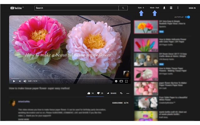 Dark Theme for YouTube™  from Chrome web store to be run with OffiDocs Chromium online