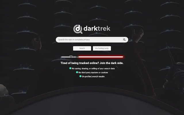DarkTrek NewTab Search Engine من متجر Chrome الإلكتروني ليتم تشغيله باستخدام OffiDocs Chromium عبر الإنترنت