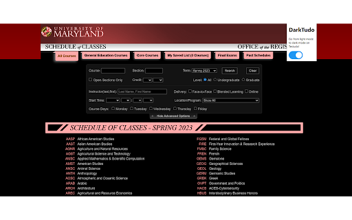 DarkTudo  from Chrome web store to be run with OffiDocs Chromium online